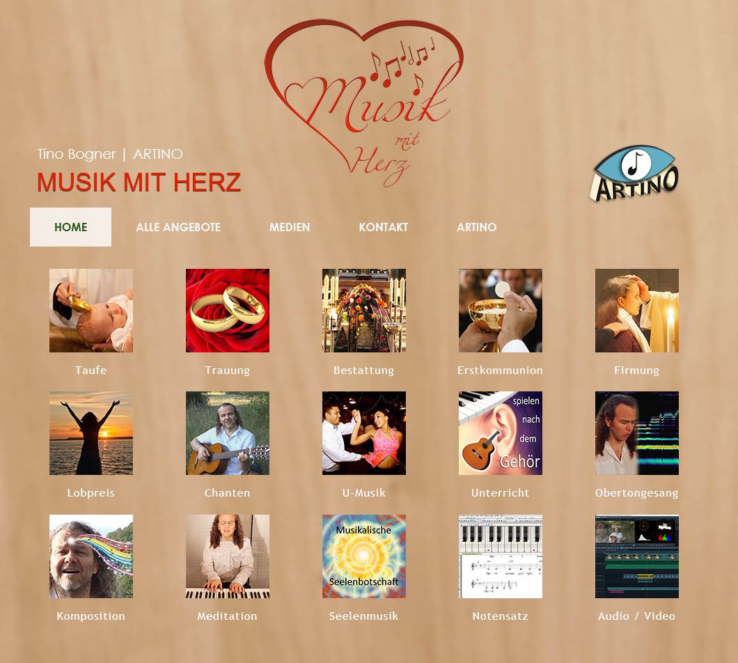 Screenshot der Hompage: www.musikmitherz.at